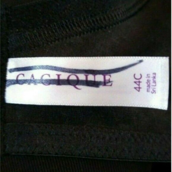 Lane Bryant Cacique Womens Bra Cotton Lace Full Coverage Plus Size 44C Black - Picture 3 of 6